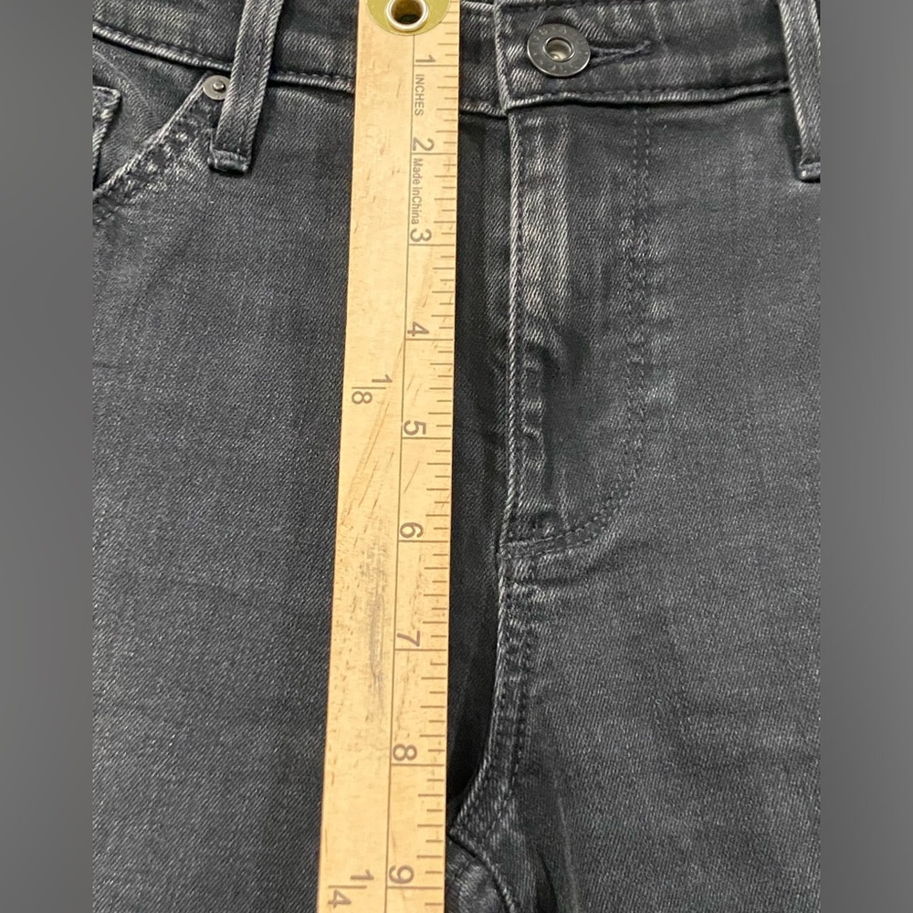 AG Adriano Goldschmied Mari Crop Mid-Rise slim Distressed Black Jeans Sz 27 NWT - Picture 6 of 11
